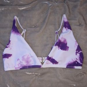 purple tie-dye bikini top